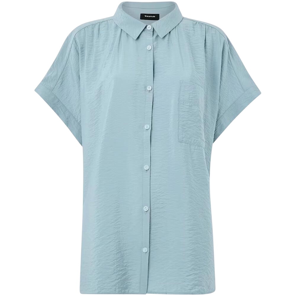 Whistles Pale Blue Nicola Button Through Shirt
